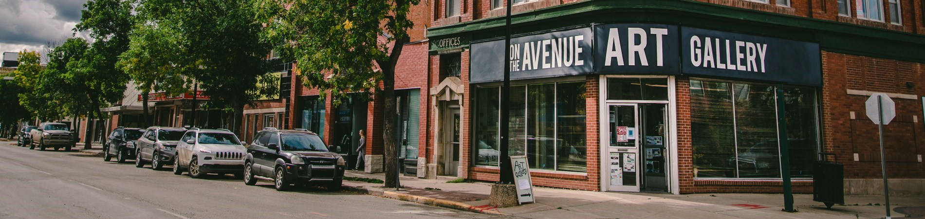 Row of businesses downtown Prince Albert