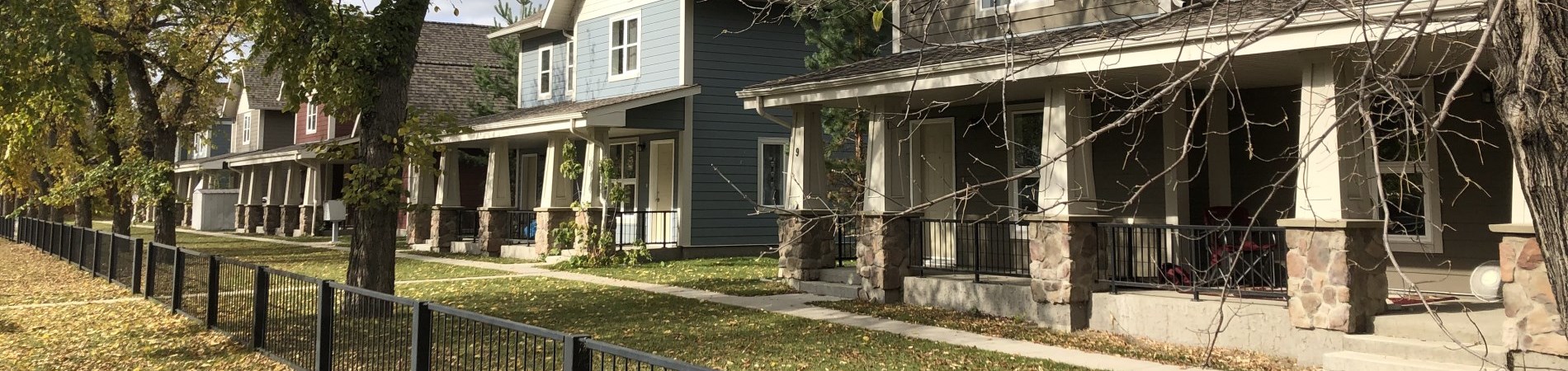 row of multi-unit houses