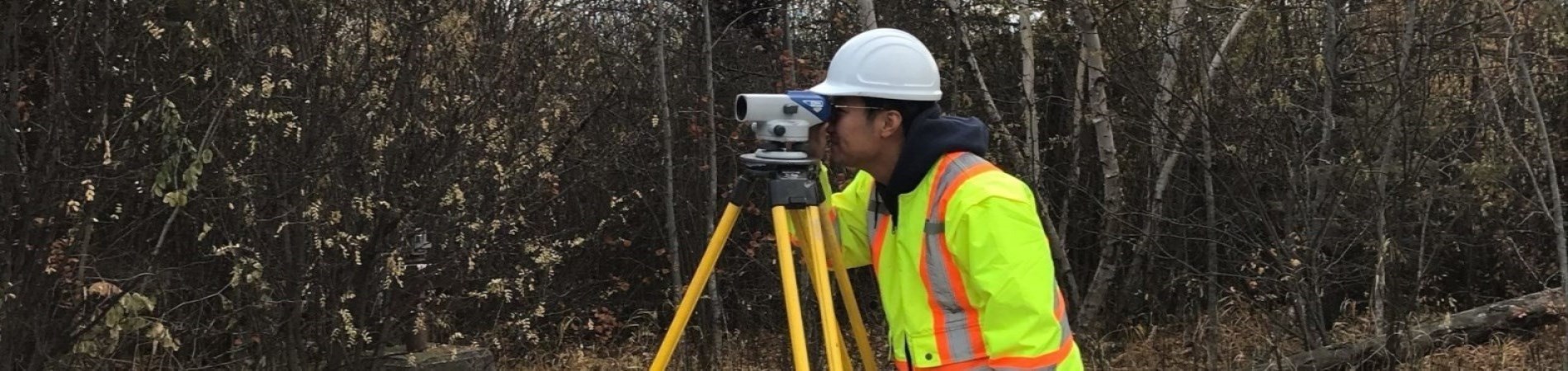 individual surveying a property