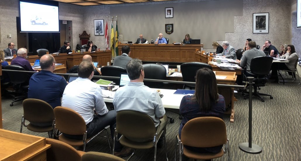 meeting inside the Council Chamber