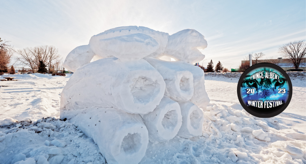 Winter festival turtle snow sculpture