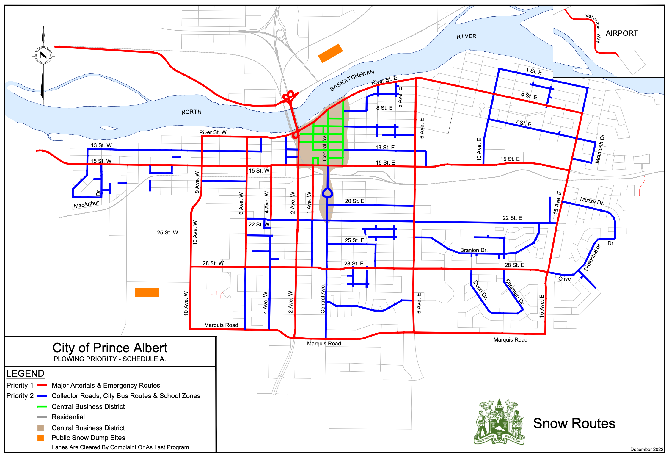 map of snow plowing priority routes