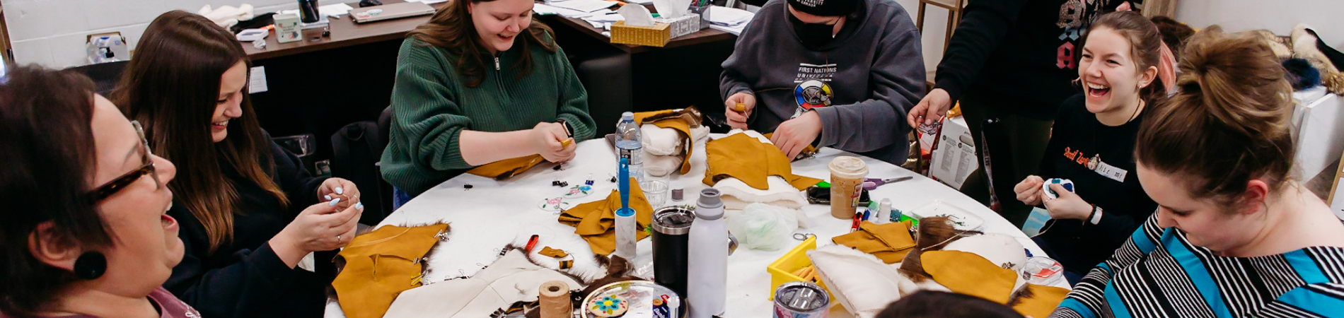 Beading at CBYF - Artists in Communities