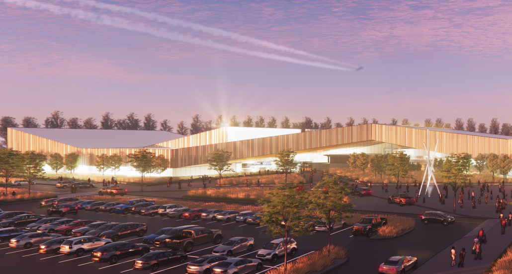 rendering of the aquatic and arena rec centre