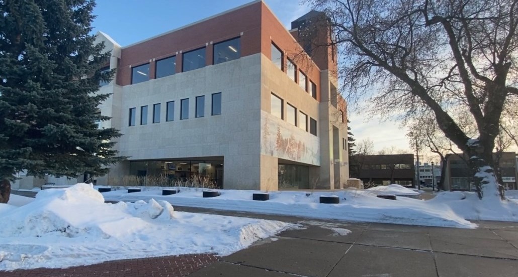 city hall in the winter