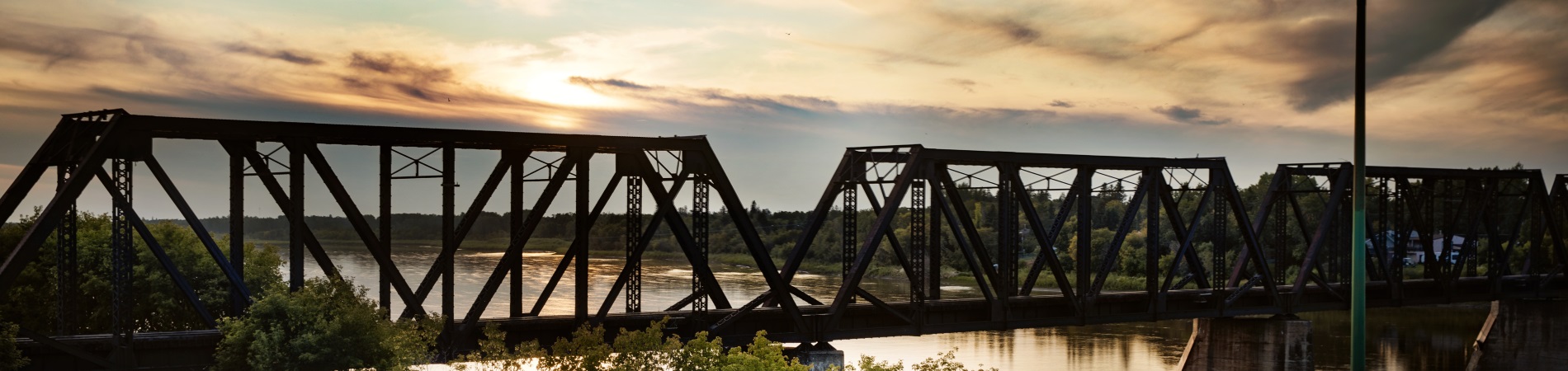 train bridge at sunset