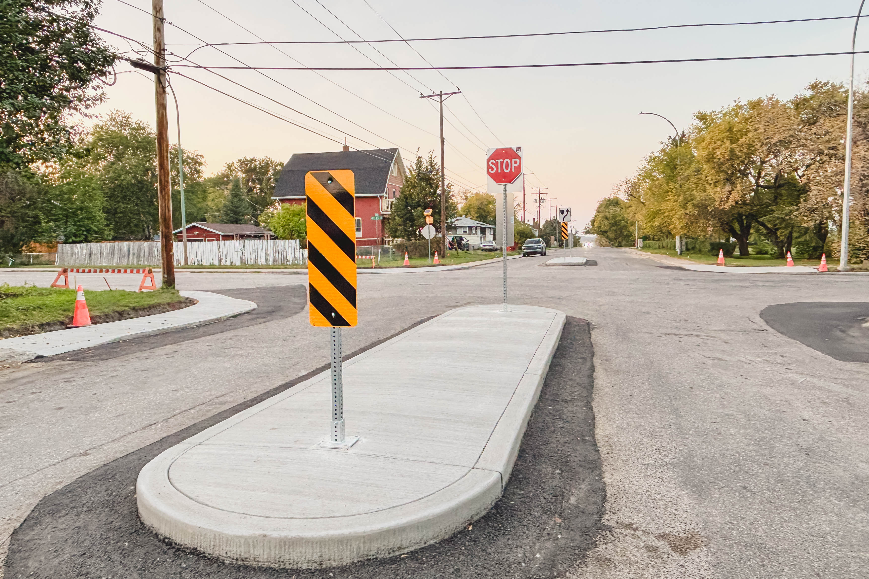 Median at 22nd Street intersection